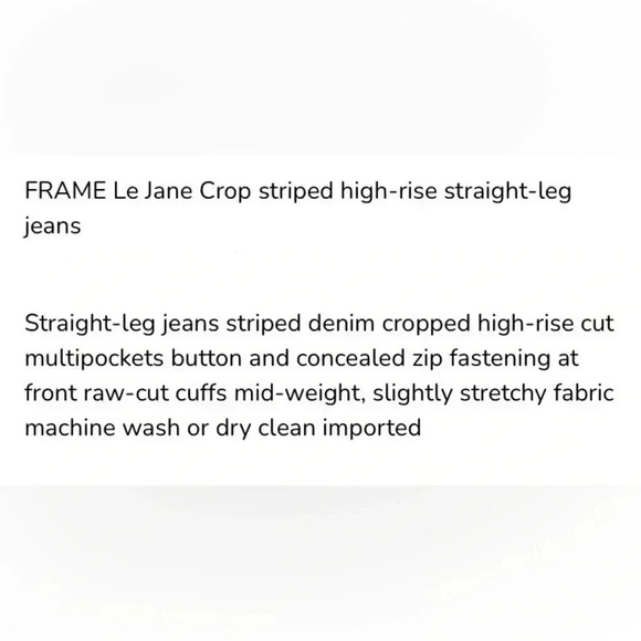 Frame Le Jane Straight Leg Jeans Cream Tan - Picture 10 of 15